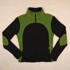 One Tooth Green & Black Activewear Jacket Size XL 90s Rave Sporty